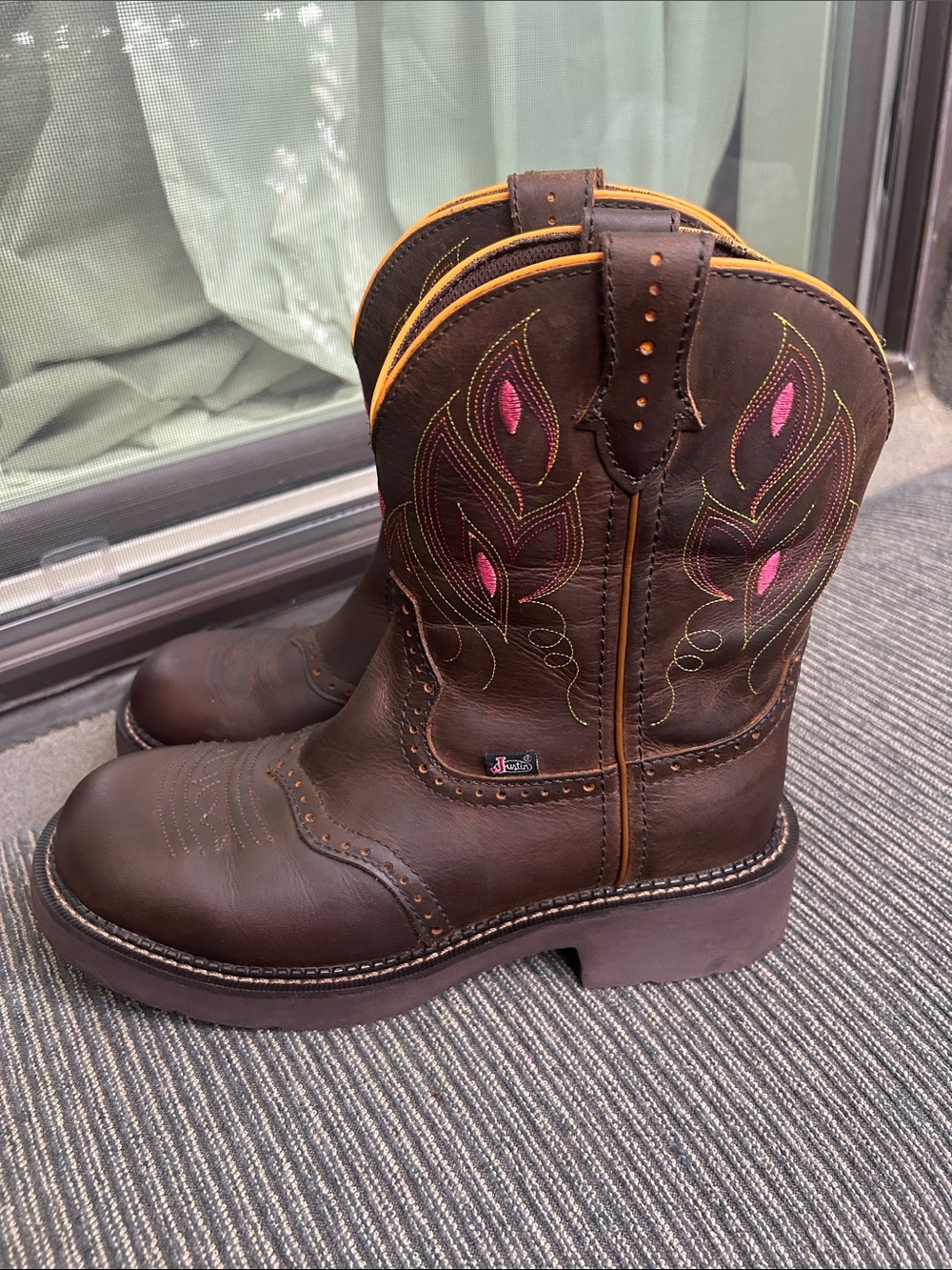 Justin Women's Gypsy 8" Western Boots - Dark Brown size 9B - Picture 5 of 7